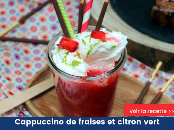 Cappuccino de fraises et citron vert